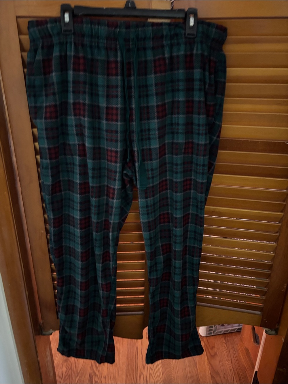Cuddl Duds Green and Burgundy Plaid Pajamas